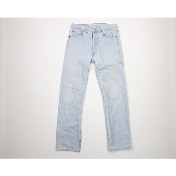Vintage 90s Levis 501xx Mens 32x32 Faded Button Fly Original Fit Jeans Blue USA